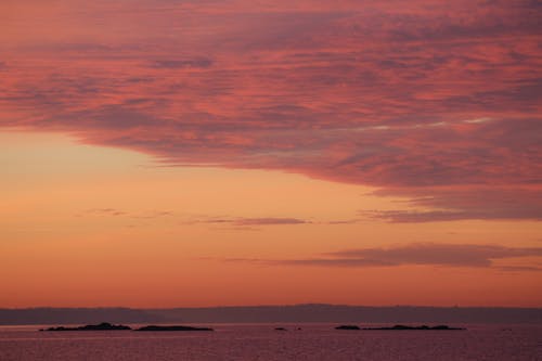 Cloud and Yellow Sky over Lake