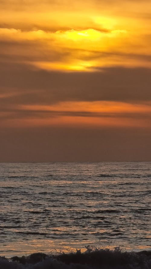 Yellow Sky over Sea Shore