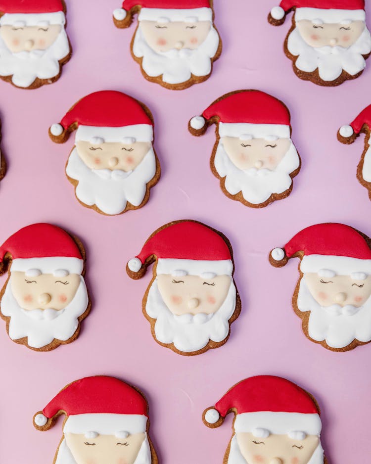 Cookies In Shapes Of Santa