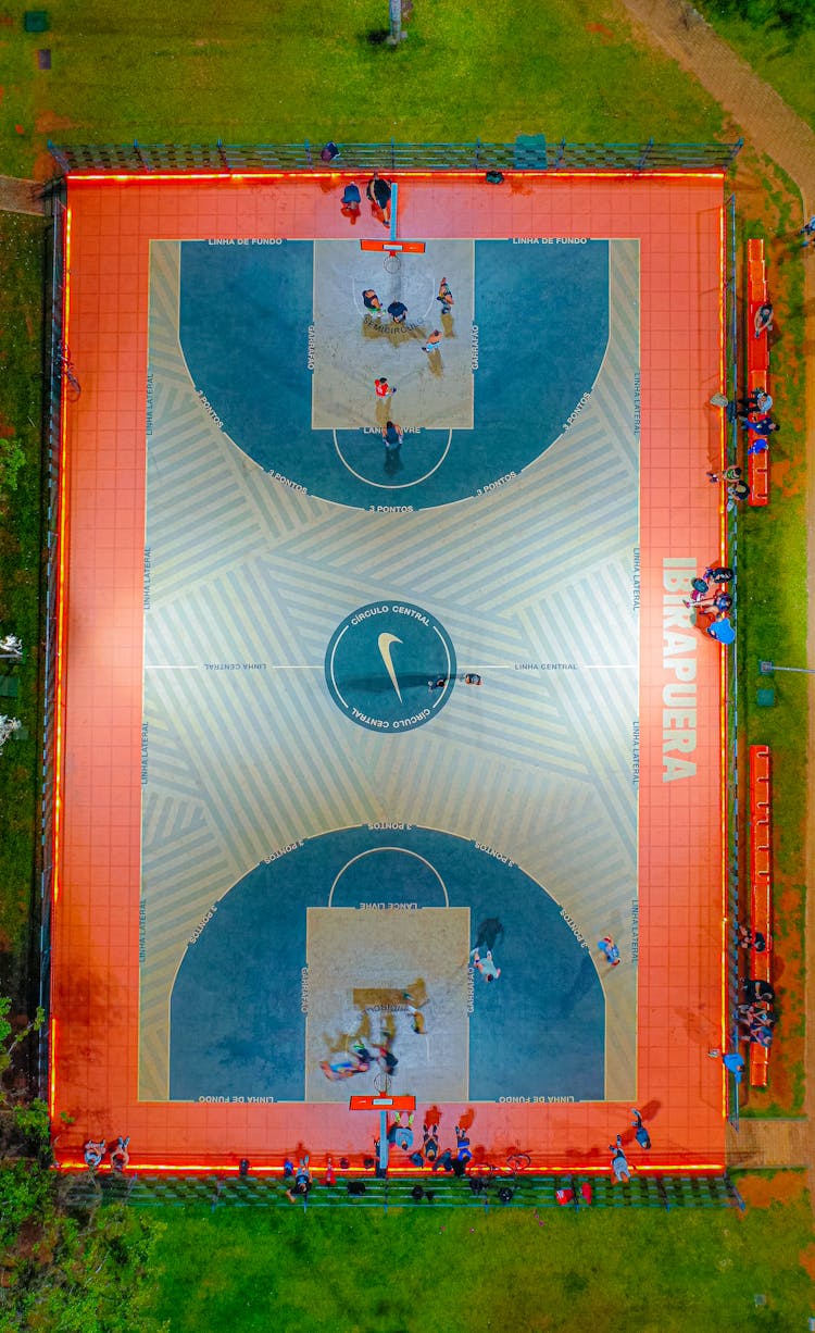 Top View Of A Basketball Court 