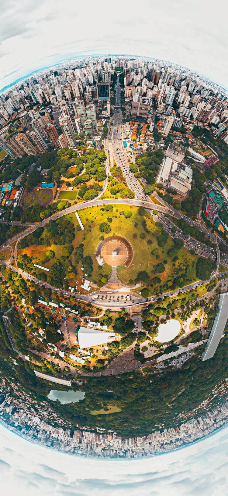 360 Degree Sphere View Of A City 