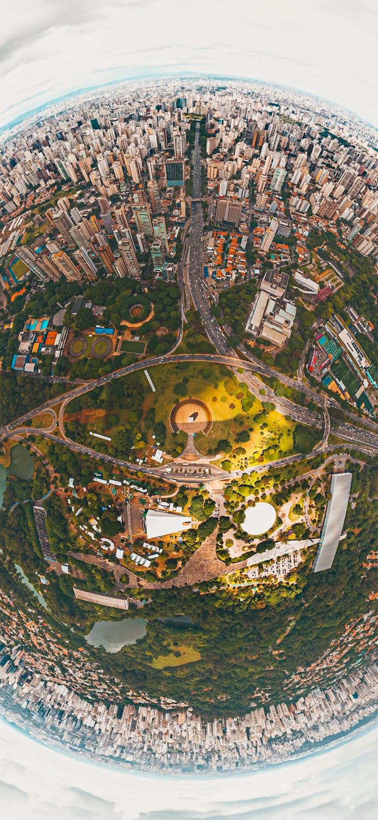 360 Degree Sphere View Of A City 