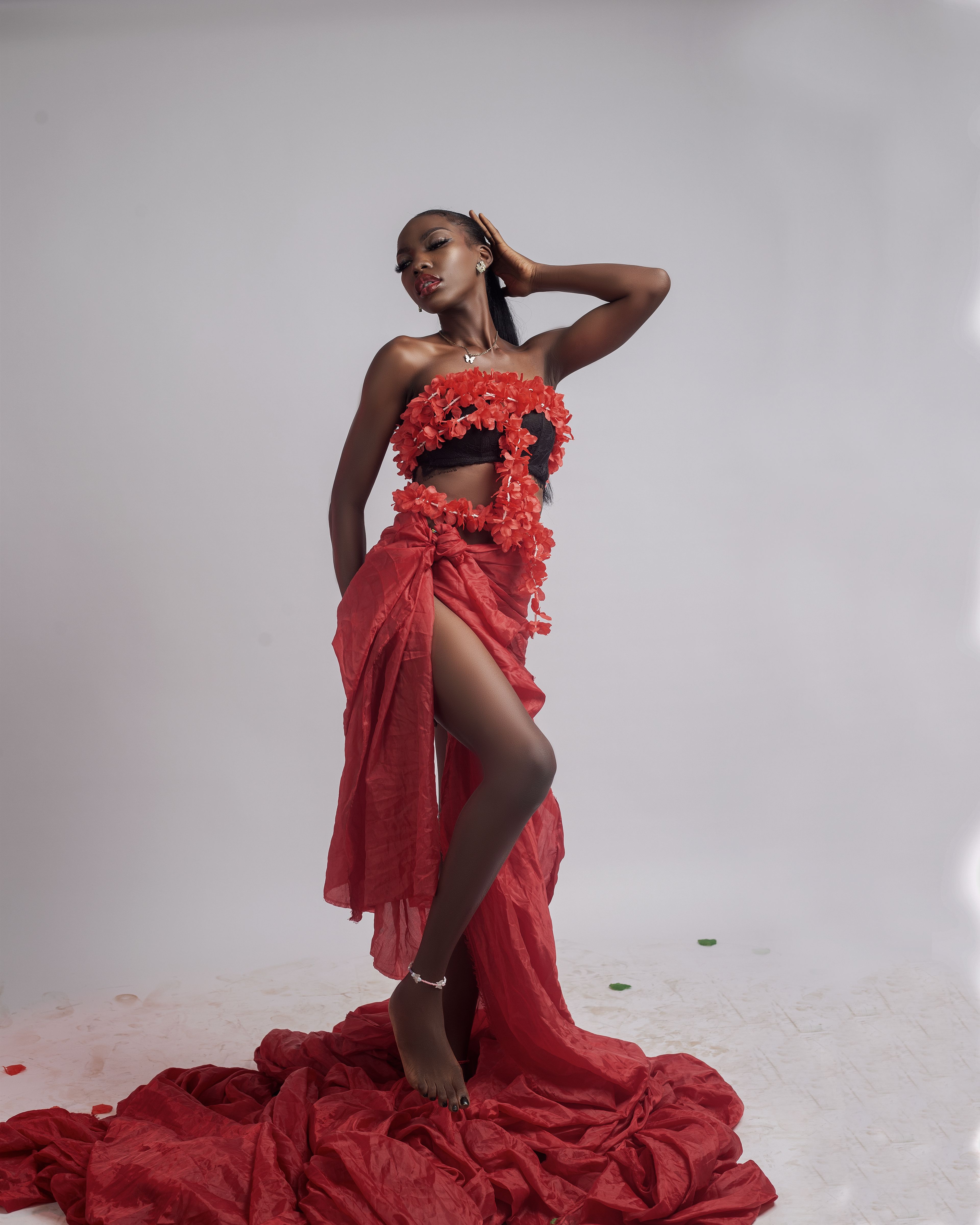 Woman Wearing Red Dress  Free Stock Photo