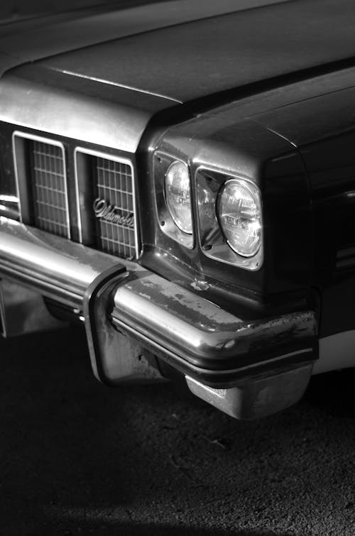 Front of a Vintage Car