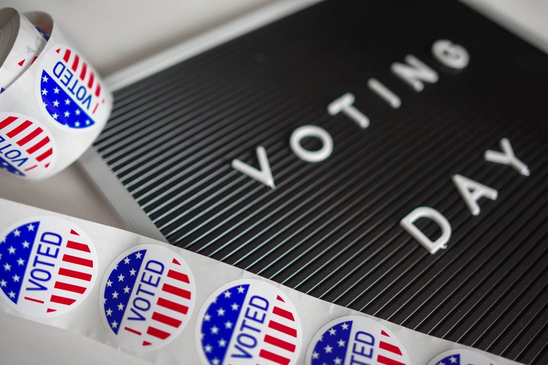 Free I Voted Sticker Lot Stock Photo