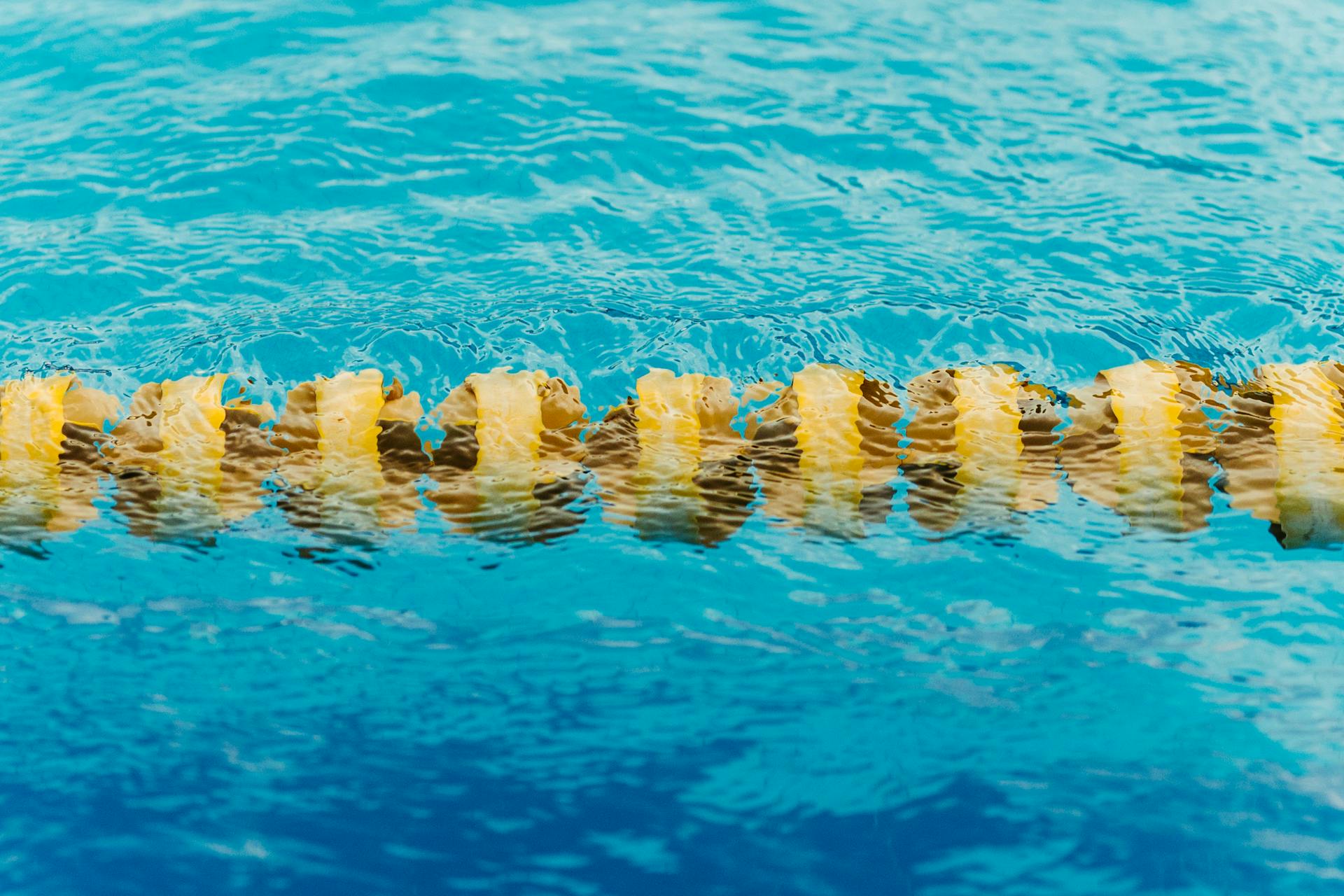 Swimming Lane Marker Floating in a Blue Water