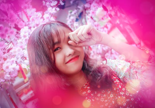 Free stock photo of asian girl, beautiful flowers, tet holiday