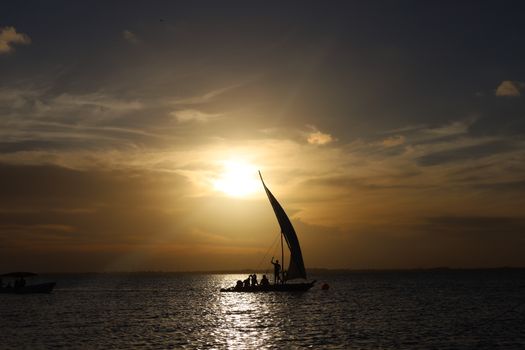 Sunset dhow cruise with grilled seafood — Zanzibar