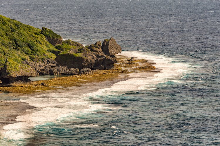 Sea Waves Crashing On Rocks