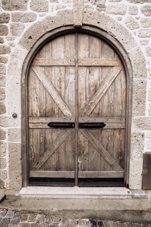 Wooden Doors in a Stone Building