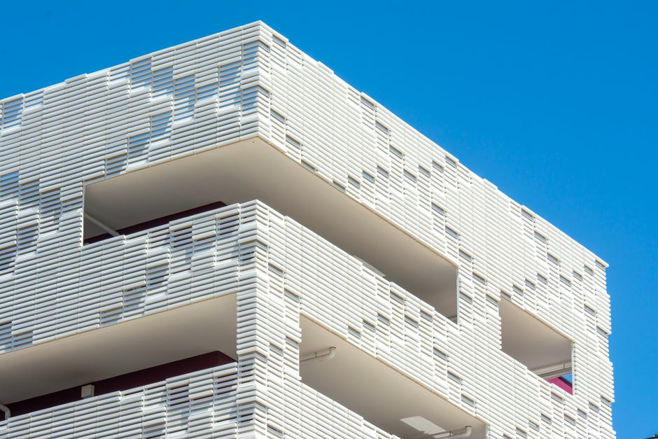 montpellier city business district modern buildings