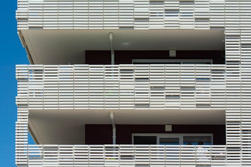 Close-up of a Modern Block of Flats 