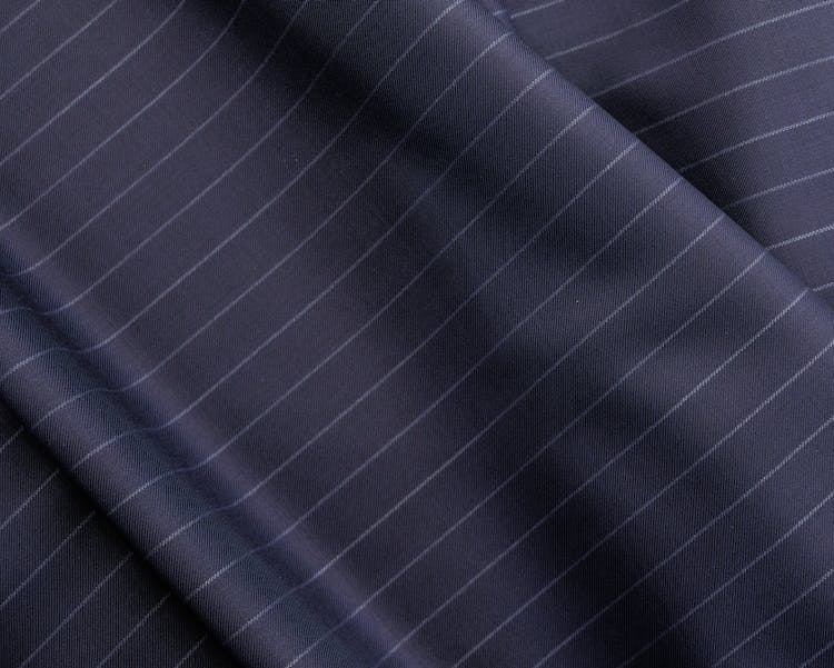 Elegant Blue Fabric With Classic Striped Pattern