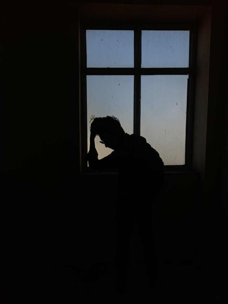 Silhouette Of A Person Beside A Window