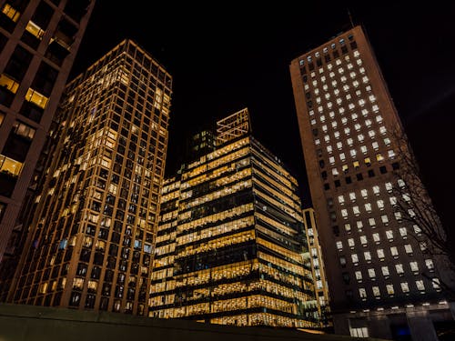 Skyscrapers Illuminated at Night