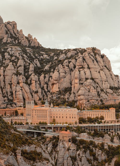 Mountain with Santa Maria de Montserrat Abbey