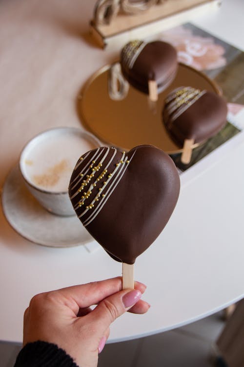 Delicious Chocolate Hearts with Coffee
