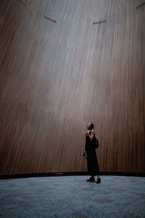Woman Looking at Abstract Wall