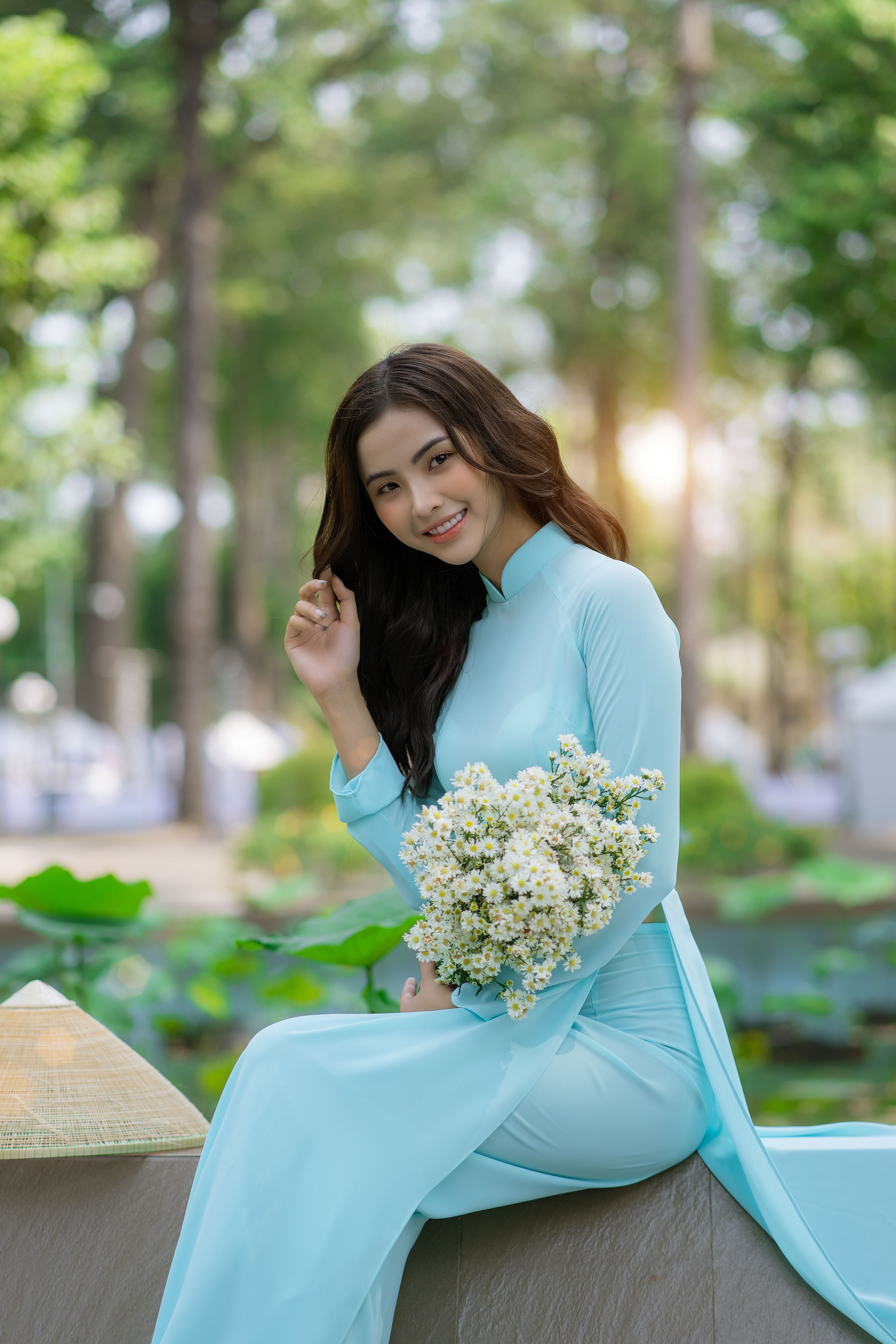 Smiling Woman in Blue Dress · Free Stock Photo