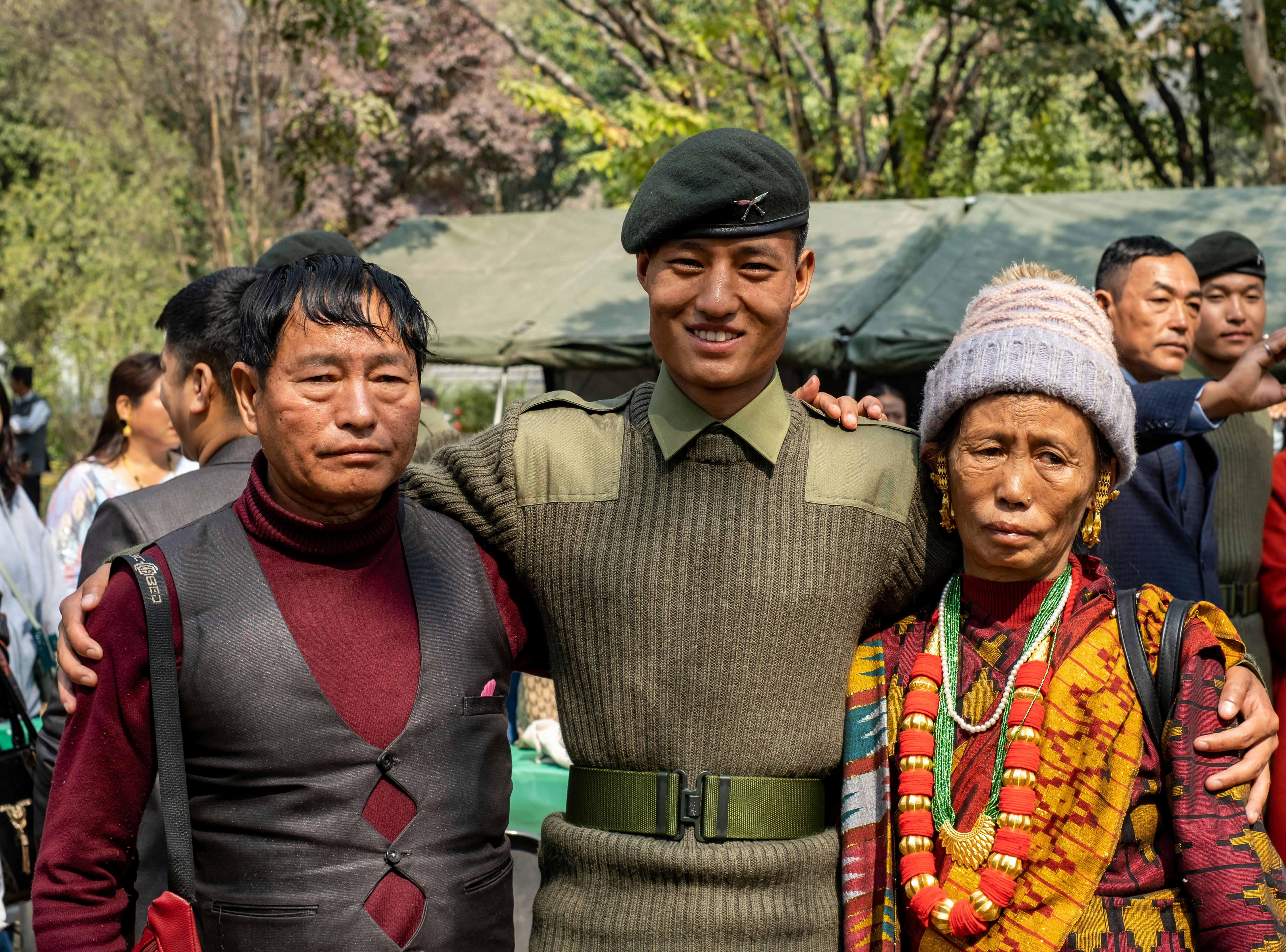 royal gurkha rifles soldier with his parents