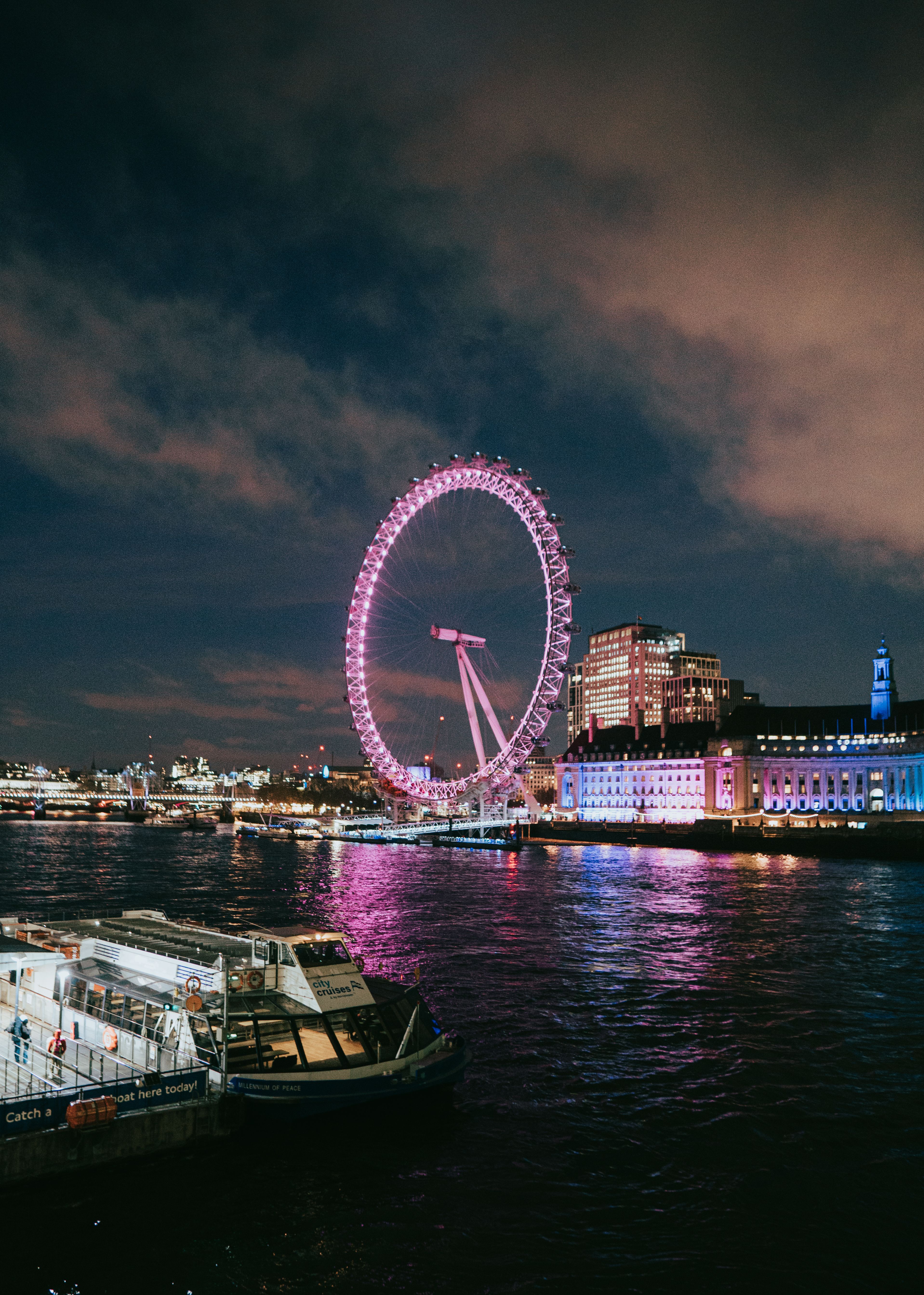 London Eye During Night Time · Free Stock Photo