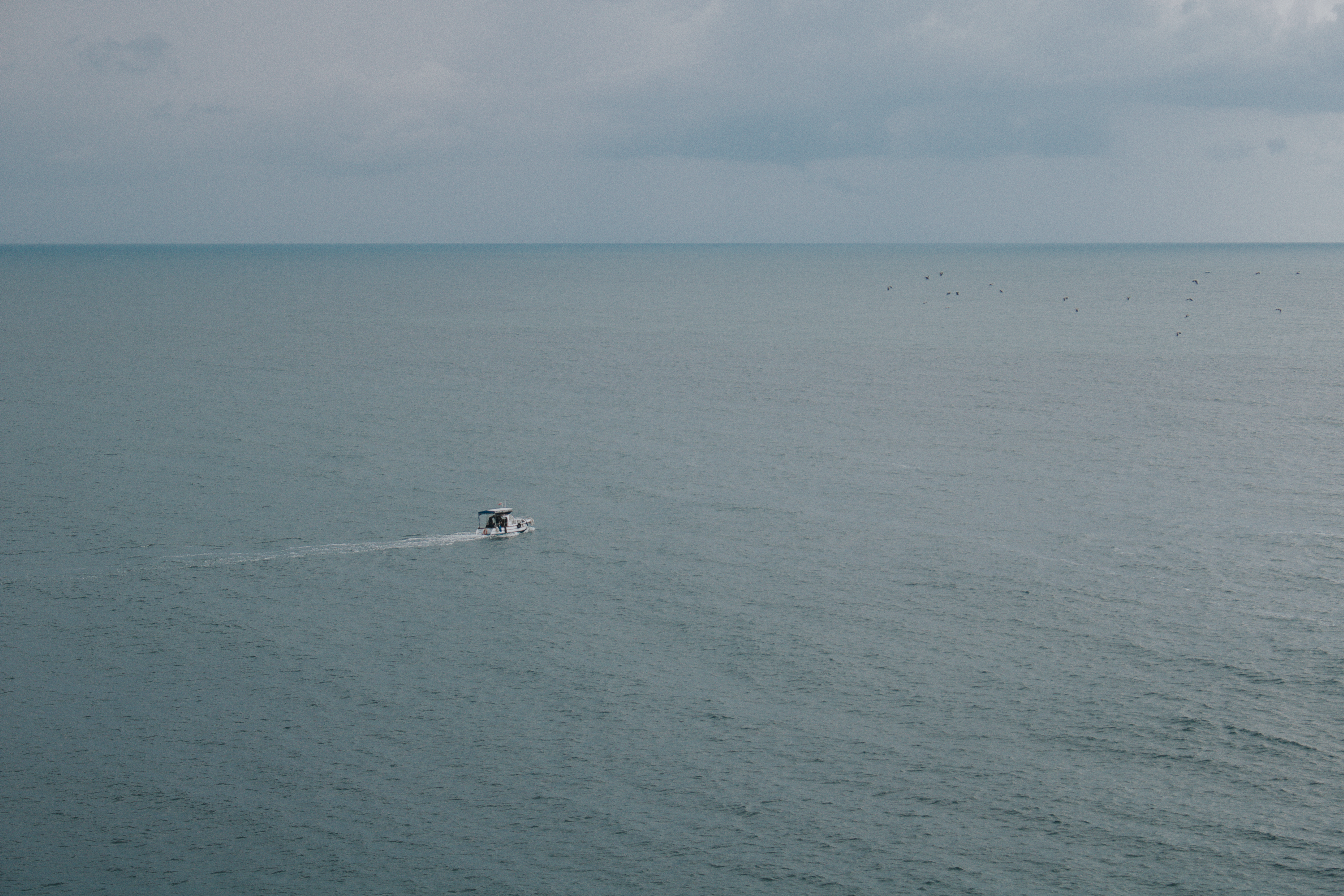 Aerial View of a Boat in the Sea · Free Stock Photo