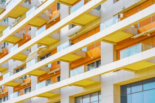 Modern multi-storey building balconies