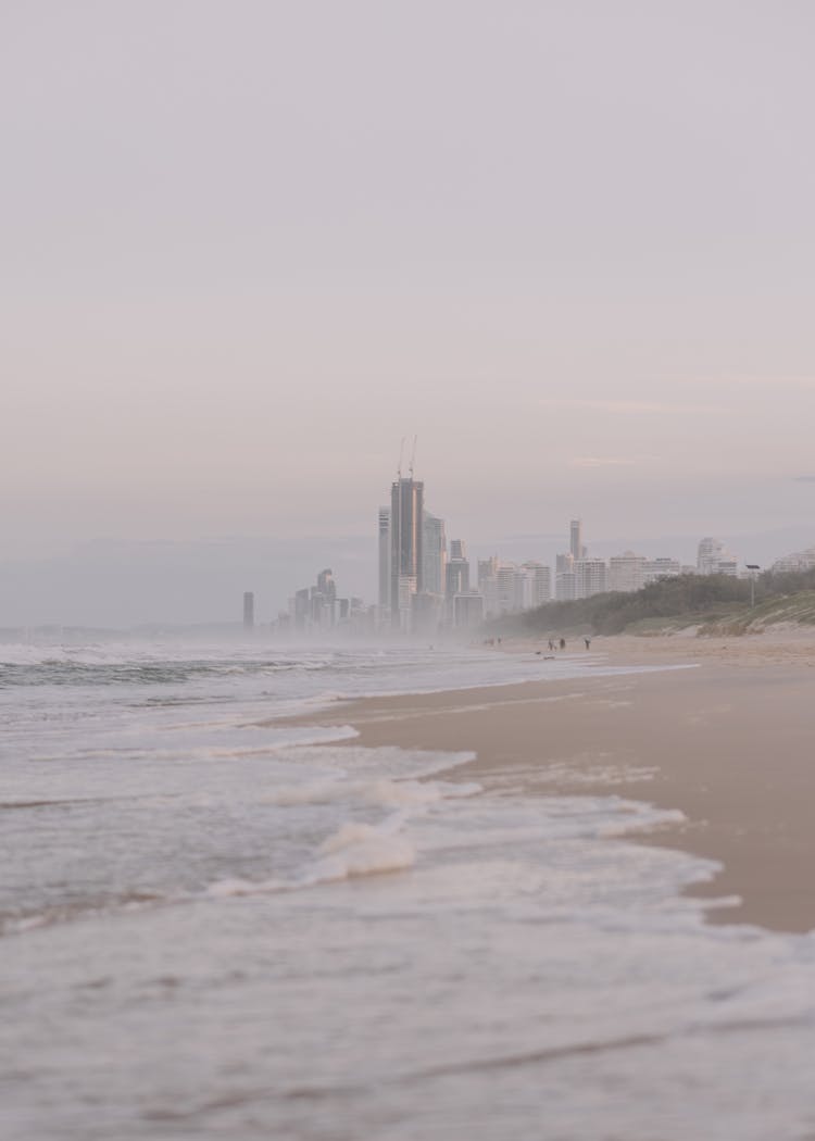 City Beach In Fog