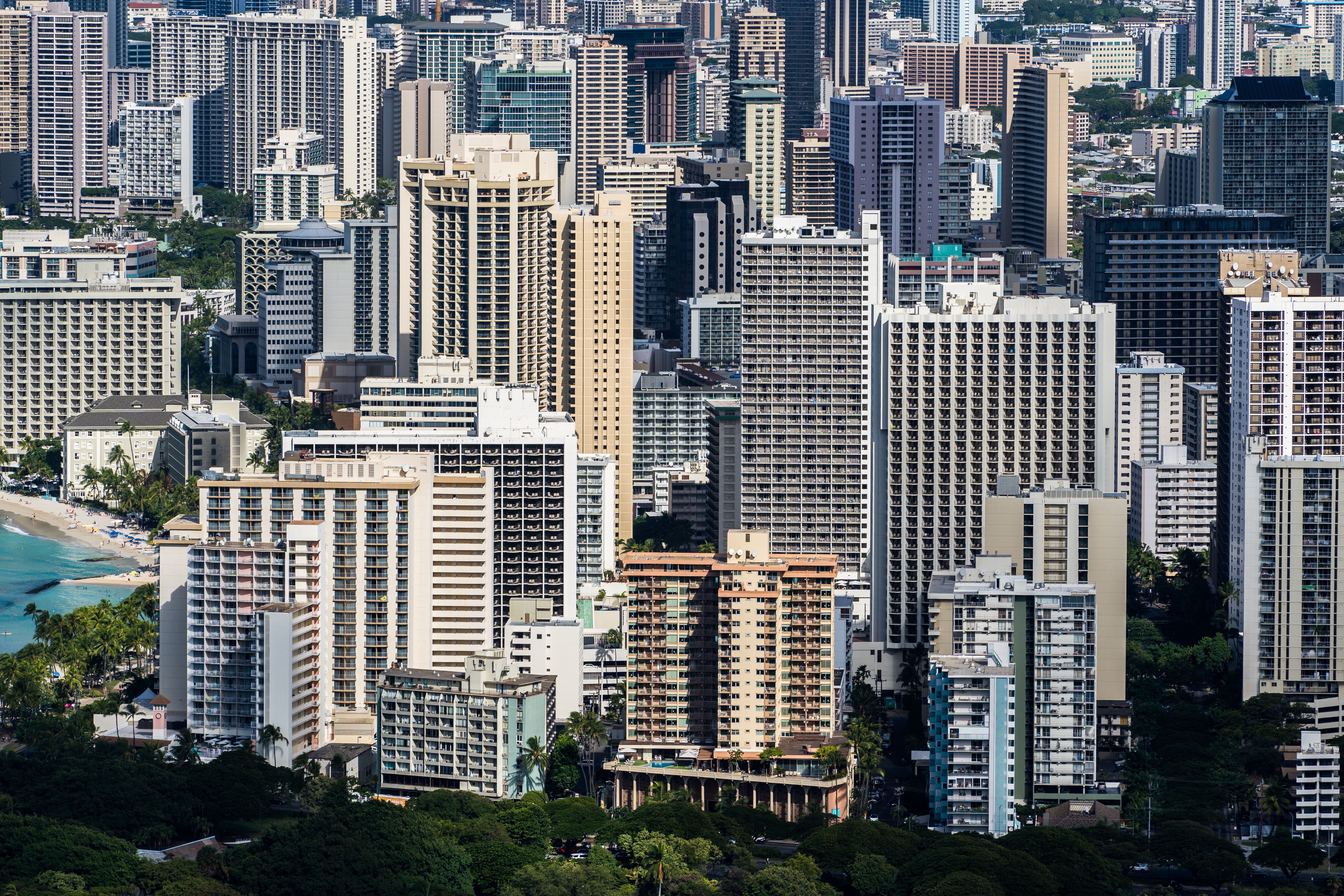 Aerial View of Downtown Honolulu, Hawaii, USA · Free Stock Photo