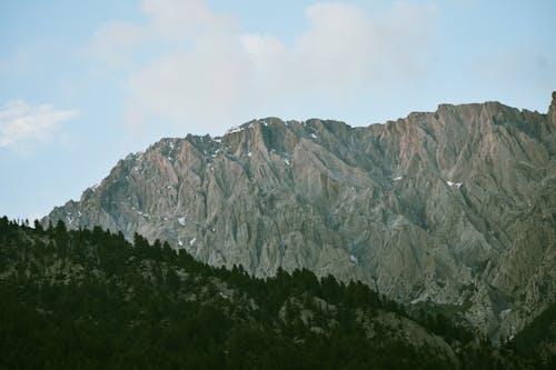 Mountain Range Against Cloudy Sky