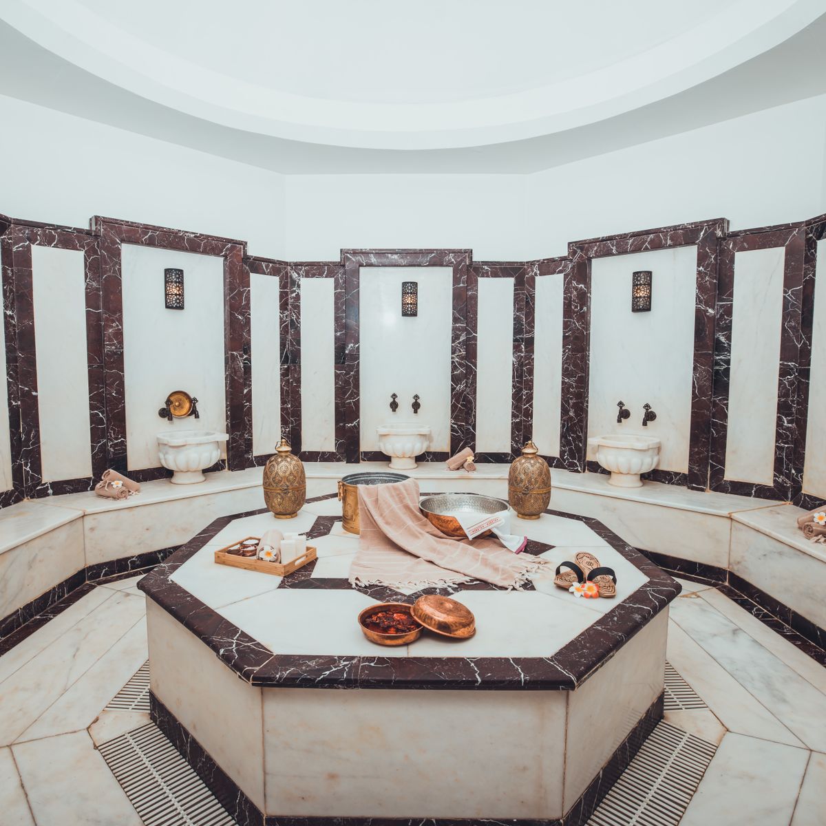 Luxurious spa interior with marble accents