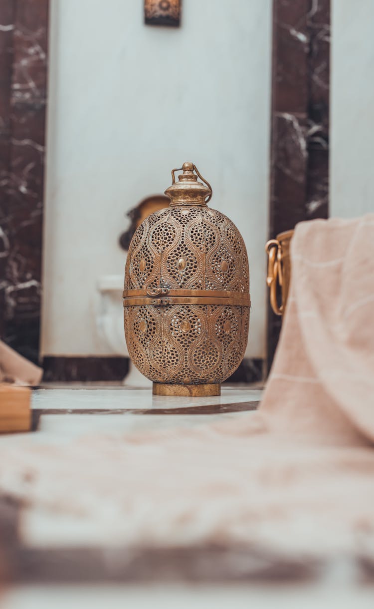 Photo Of A Gold Vintage Lantern