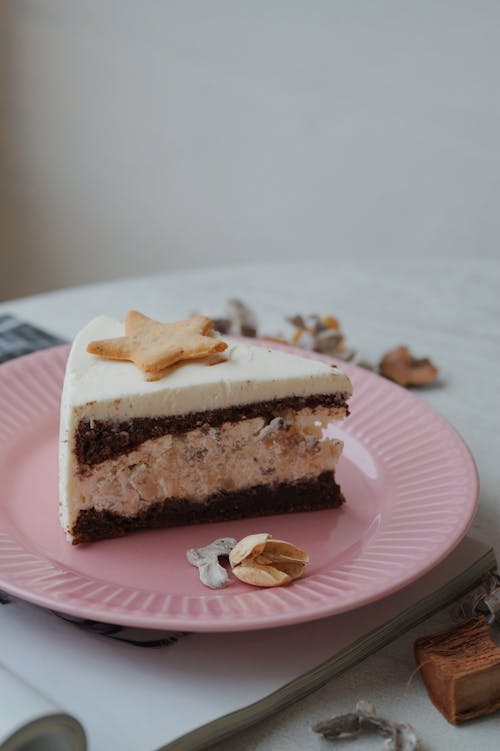 Photo of a Piece of Cake on a Plate