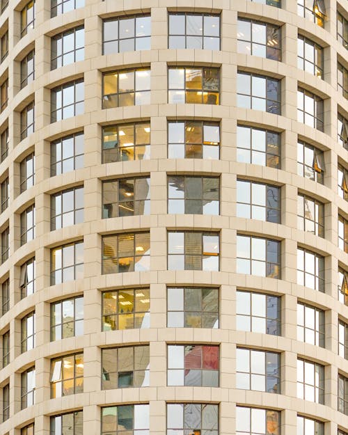 Windows of facade modern city business building skyscraper