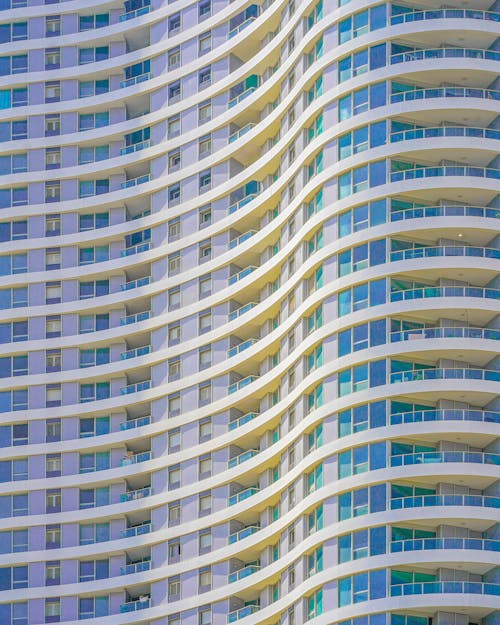 Closeup facade of modern residential building