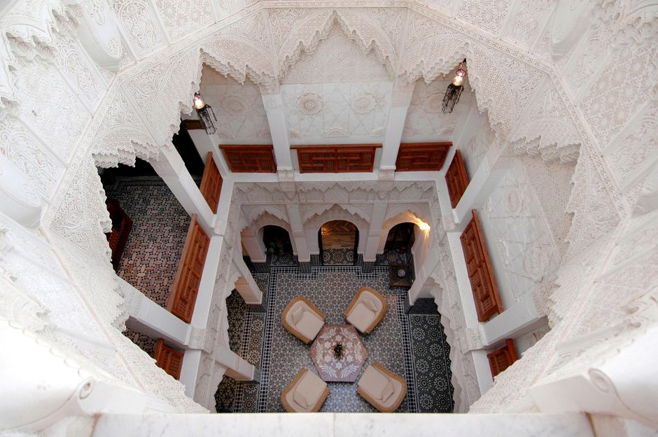 Luxurious interior of a traditional Marrakech riad