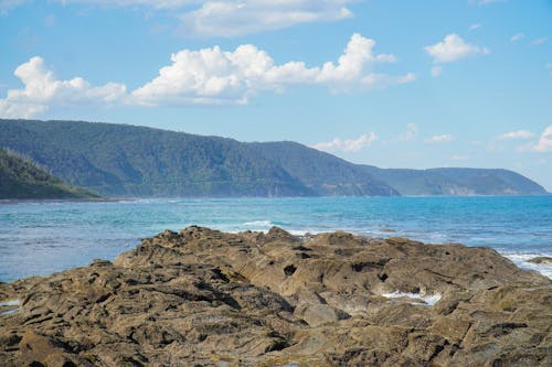 Scenic View of Sea and Mountains 