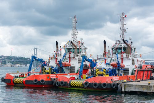 Two Trawlers in Harbor