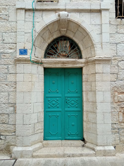 Ornate Green Entrance Door in Bethlehem 