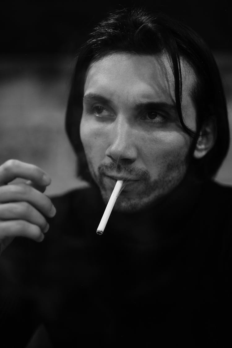 Man Smoking Cigarette