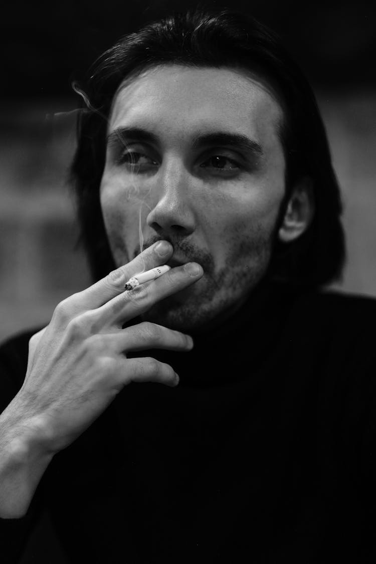 Man Smoking Cigarette