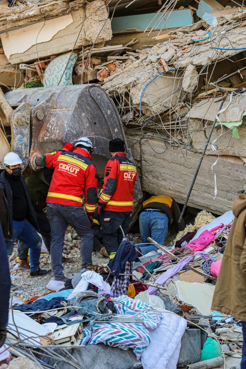 Rescue Team at Collapsed Building · Free Stock Photo