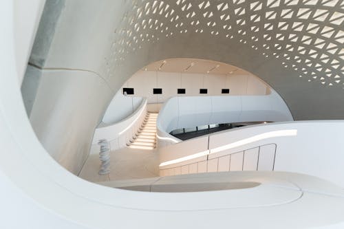 White Walls in Futuristic Interior