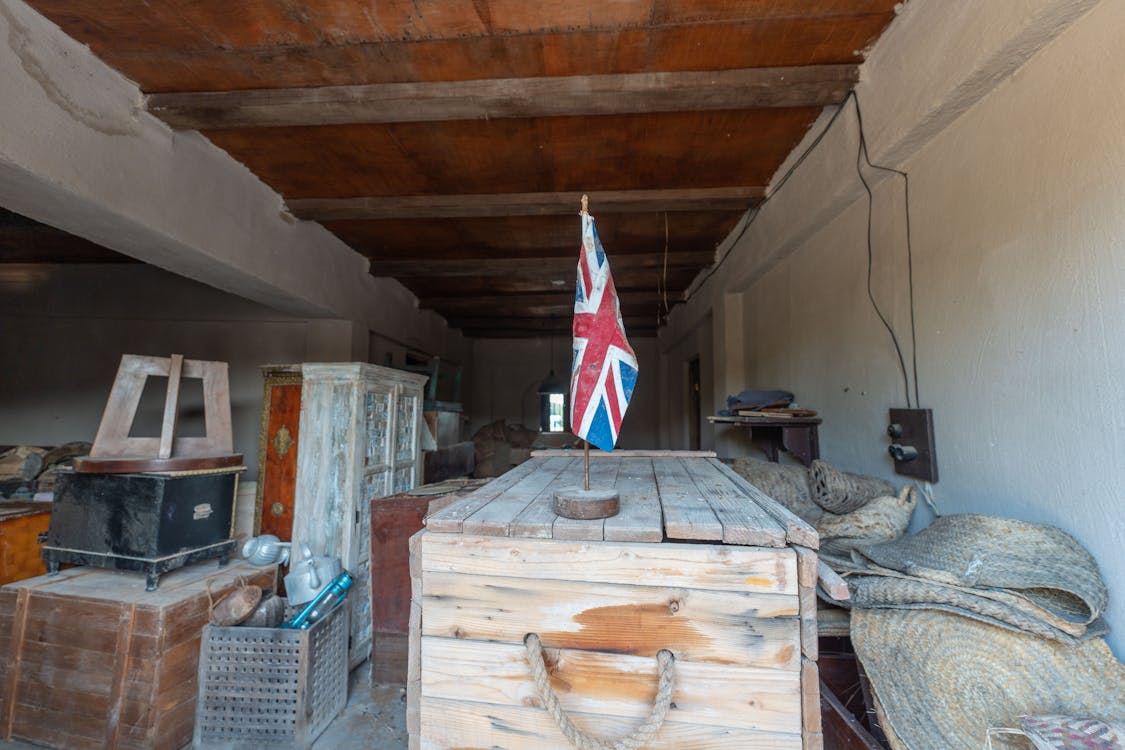 Old Country Flag in Abandoned Warehouse