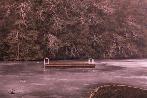 Wooden Stand on a Frozen Lake