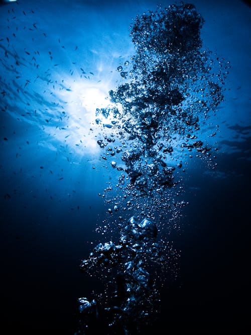 Underwater Photo of Bubbles