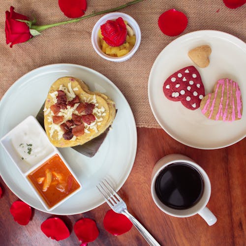 Sweet Breakfast and Heart Shaped Cookies 