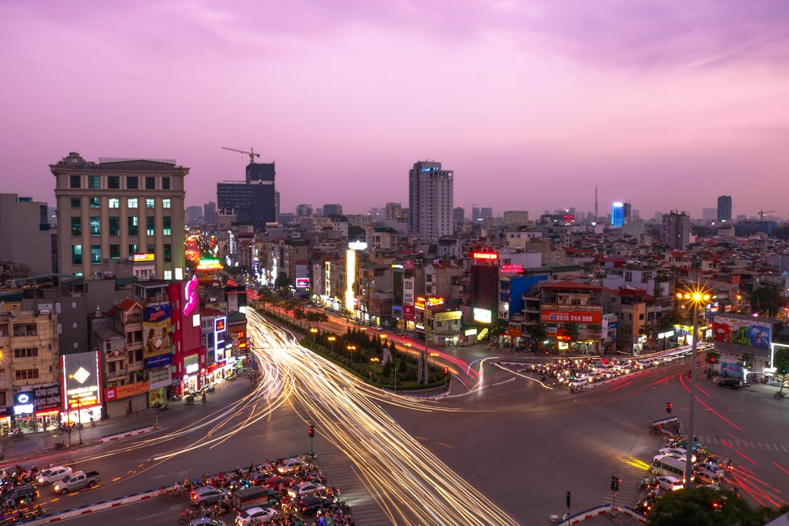 Scenic View Of City During Dawn