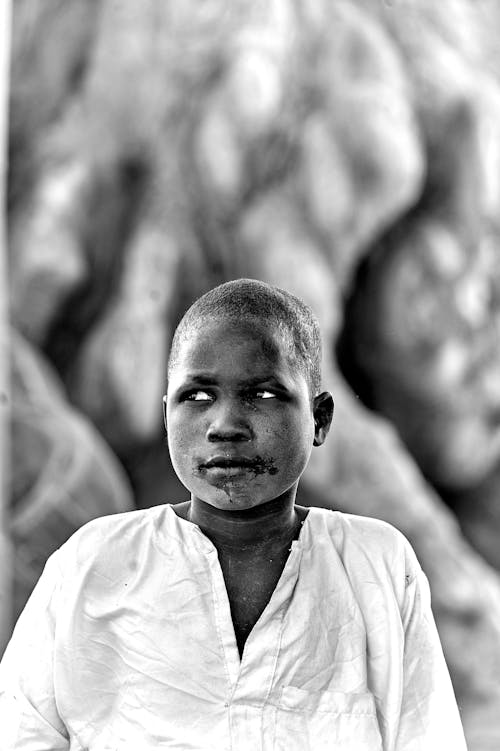 Black and White Portrait of a Teenager 