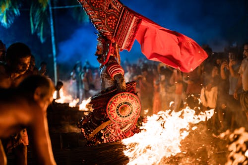 Warrior with Shield in Traditional Ceremony